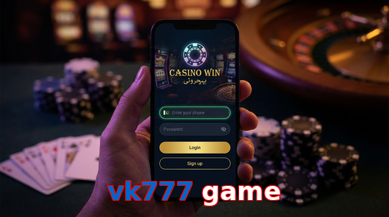 Main screen of Vk777 Game login page for PK players